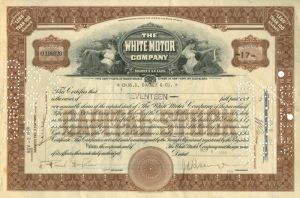 White Motor Co. - Automotive Stock Certificate